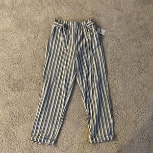 stripped linen pants